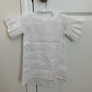 100% Natural linen White Girls Dress